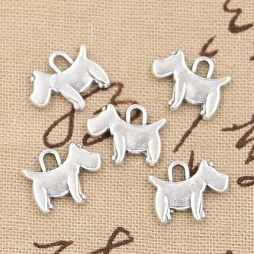 30pcs Charms Scotty Dog 15x12mm Handmade Craft Pendant Making fit,Vintage Tibetan Bronze Silver color,DIY For Bracelet Necklace