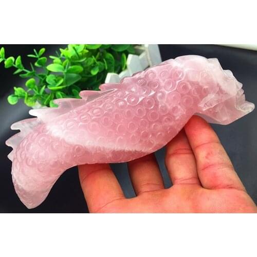 489g Upscale!!!!Natural quartz crystal rare rose stone carving skull. Delivery