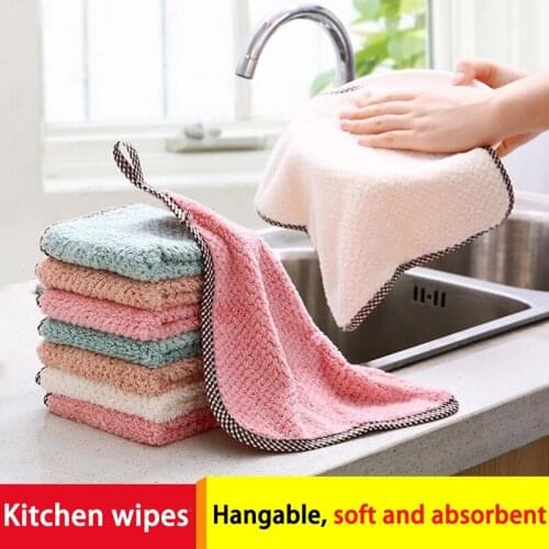 5pcs Kitchen Dish Towel Kitchen Rag,non-stick Oil,thickened Table Cleaning Cloth