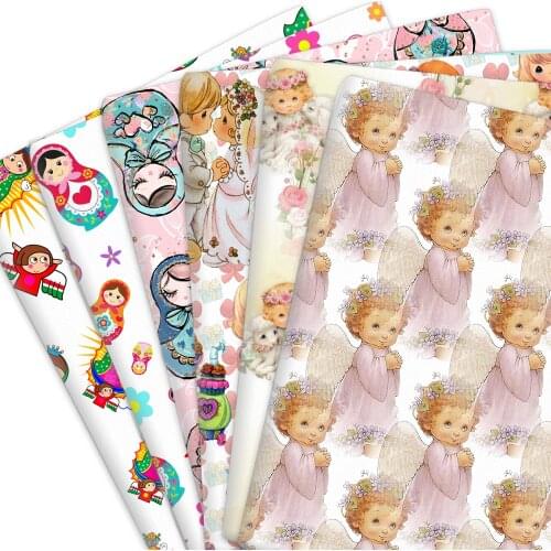 50*145cm Russia Dolls Angels Girl 100% Pure Or Polyester Cotton Or Satin Sewing Patchwork Quilt Material Fabric Needlework Cloth