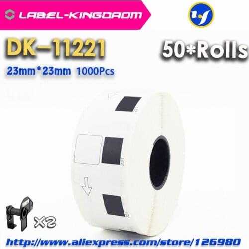 50 Refill Rolls Compatible DK-11221 Label 23mm*23mm 1000Pcs Compatible for Brother Label Printer QL-700/720 White Paper DK-1221
