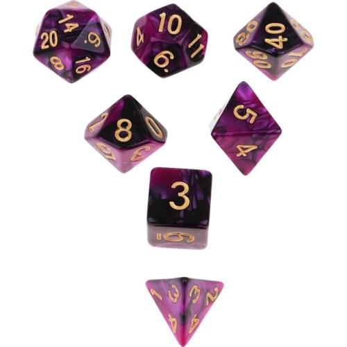 7Pcs Two Color Polyhedral Dice Die for DND RPG MTG Funny Game Supplies