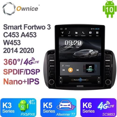 For Mercedes-Benz Smart Fortwo 3 C453 A453 W453 2014 2020 Ownice Android 10.0 Car Multimedia Car Auto Radio 2din Audio Video