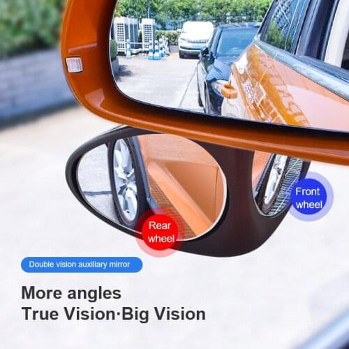 Car Dual Vision Assisted 360-degree Reverse Blind Spot Mirror Front And Rear Wheel Blind Spot Mirror Car Mirror Accessories