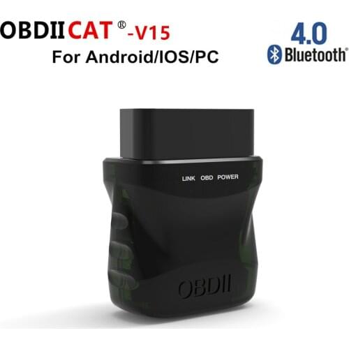OBDIICAT-V15 50PCS ELM327 V1.5 Bluetooth 4.0 OBD2 BT 1.5 Diagnostic Tool Support Almost OBD-II Protocols for Android/IOS/PC