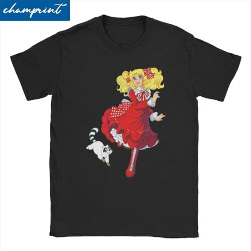 Men Womens Candy Candy Snow Capucin T Shirts Anime 80s Kawaii Manga Pure Cotton Tops Vintage Round Neck Tee Shirt Party T-Shirt