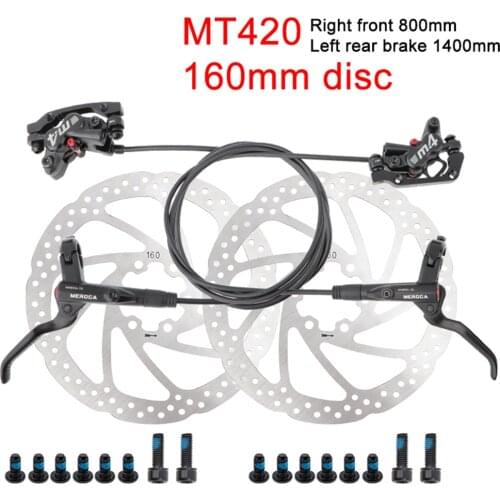 Mountain Bike Hydraulic Disc Brake Front Rear 800/1400mm 4-Piston Oil Dsic Brake 160mm Disc Brake Rotor MTB Bicycle Accessories