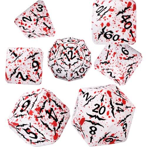 Hawk Metal Dice Set D4-D20 with Velvet Drawstring Pouch Perfect for RPG DnD MTG Game Dice