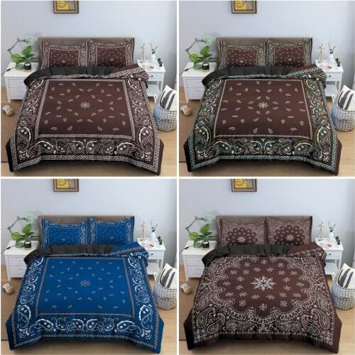 Ethnic Flowers Pattern Duvet Cover Bedding Set Black And White Background Bedclothes King Double Twin Single Size Quilt Cover