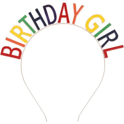 Birthday Girl Crown for Girls Sweet Head Band Tiara Rainbow 13th 16th 20th 21st Birthday Party Accessories Decorations Gifts