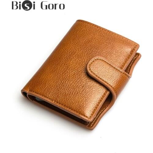 BISI GORO 2020 Women Wallet Top Quality PU Leather Men Wallets Smart Slim Mini Ladies Wallet Vintage Solid Wallets And Purses