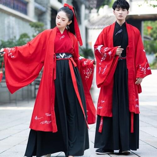 Hanfu Women Qing Dynasty Costume Chinese Minority Dance Costumes Men Traditional Folk Dance Clothes Stage Wear Outfit DNV11610