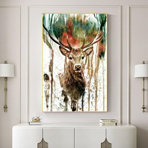 Colored Deer Painting By Numbers Kit Acrylic Paints 40*50 Canvas Pictures Home Decoration For Handicraft