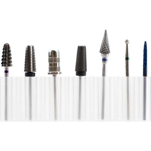 7 Pcs Box Tungsten Carbide Diamond Bit Set Nail Drill Bits Electric Art Tools Accessories Multi Milling Size for Nails Gel