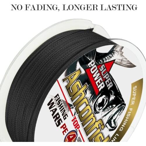New never faded black product braided line fishing 100m 300 super 4 strands pe wire weaves line spooler 6-100LBS thread durable
