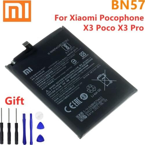Original Xiao mi BN57 5160mAh Phone Battery For Xiaomi Pocophone X3 Poco X3 Pro Replacement Batteries Bateria + Tools
