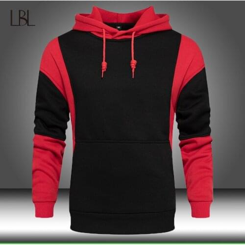 Autumn Hoodies Sweatshirts Mens Pullovers Fleece Hoodie Warm Tracksuit Hooded Track Suits Male New Patchwork Jogger Sportswear