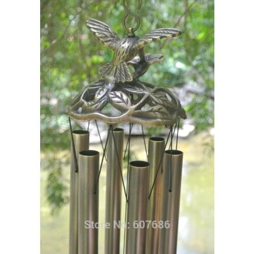 Sounding Flying Bird Wind Chimes Pure Brass Wind Chime Metal Hanging Bell Hummingbird Outdoor Farmhouse Room Porch Decoration