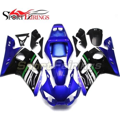 Full Blue Black Fairings For Yamaha YZF600 R6 Year 98 99 00 01 02 1998 1999 2000 2001 2002 ABS Motorcycle Fairing Kit Cowlings