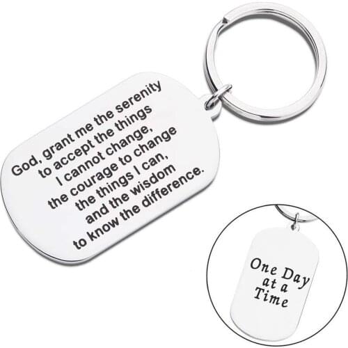 Encouragement Gifts Keychain for Men Women Inspirational Gifts for Him Her Birthday Religious Jewelry Keyring Serenity Prayer
