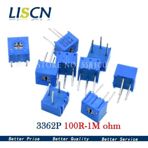 10pcs 3362P series resistance 101 201 501 102 202 502 103 Trimpo Trimmer Potentiometer 3362 500R 1K 2K 5K 10K 20K 50K 100K