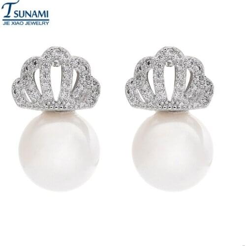 Luxurious and elegant AAA zircon pearl earrings Women fashion jewelry zircon earrings ER027