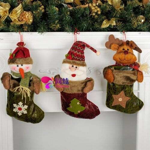 Christmas decorations holiday socks old man Snowman gift bag gift bag window display props