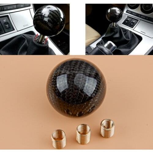 Carbon Fiber Style Ball MT Gear Shift Shifter Stick Lever Knob With Adapter M8 M10 M12 FIt for Universal Car
