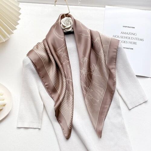 Square Silk Scarf Women Fashion Small Neck Scarfs Office Lady Hair Band Foulard Hand Kerchief Female Bandana Shawl 70*70cm