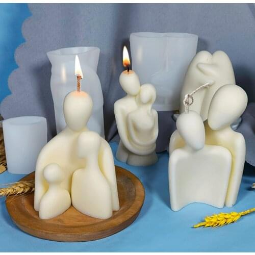DIY Warm Hug Family Candle Silicone Mold DIY Lovers Aromatic Plaster Soap Candle Making Wedding Gifts Craft Home Decor Supplies