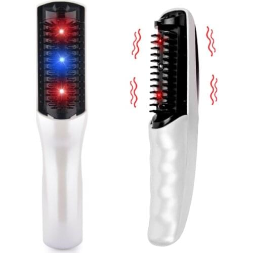 Blue Red Light Therapy Massage Comb Scalp Stimulate Physiotherapy Infrared Ray Laser Comb for Hair Growth Anti Hair Loss Brush