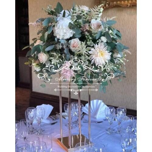 Wedding Centerpiece Vases Tabletop Flower Stand Metal Gold Columns Aisle Decor Pillar Props Rustic Decoration