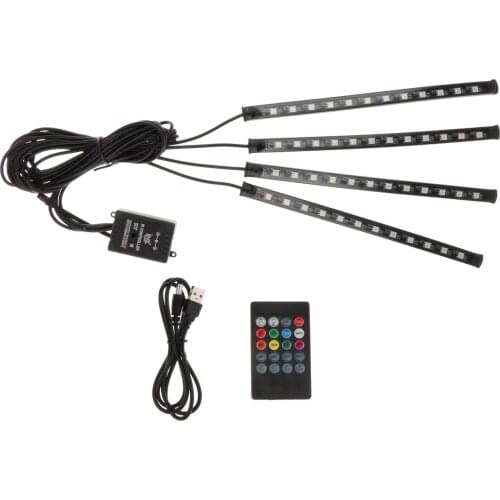 Car LED Strip Light LED Music Car Interior Atmosphere Lights LED Strip IR Remote