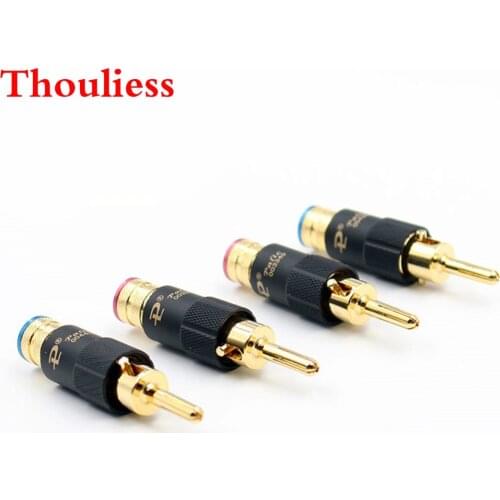 Thouliess Free shipping 4pcs/Lot Paliccs Gold plated RCA plug lock Soldering Audio/Video plugs Connect