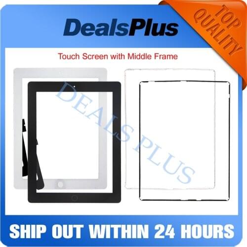 Replacement New Touch Screen+Home Button Flex+Sticker With Camera Holder +Middle Frame For iPad 3 A1416 A1460 A1403 Black White