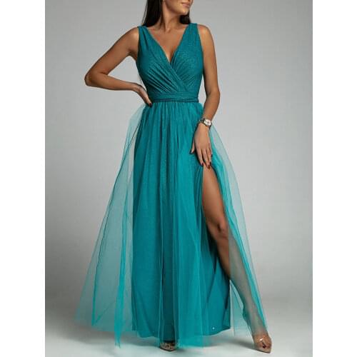 Women Sexy V Neck Draped Party Dress Elegant Multi-layer Ruffles Irregular Dress Casual Sleeveless Sling Long Dresses Vestidos