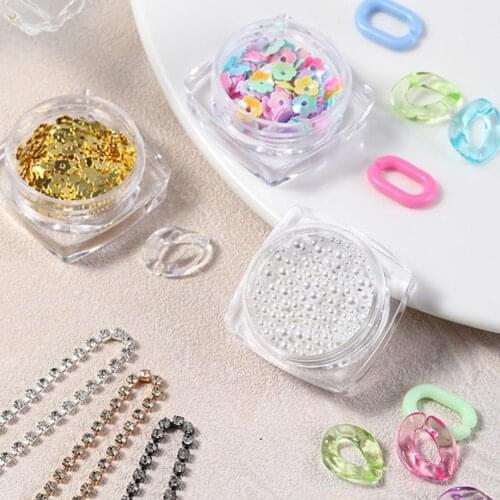 1 Set Nail Art Accessories Natural Creative Nail Art Mixed Rhinestone Chain Set Acrylic Candy Nail Decoration for Personal Use