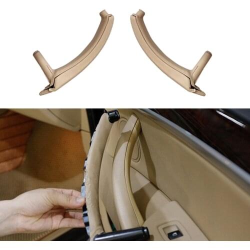 1PCS ABS Car Interior Door Handle with Leather Outer Cover Inner Handle Assembly for BMW X5 E70 X6 E71 E72 2007-2013