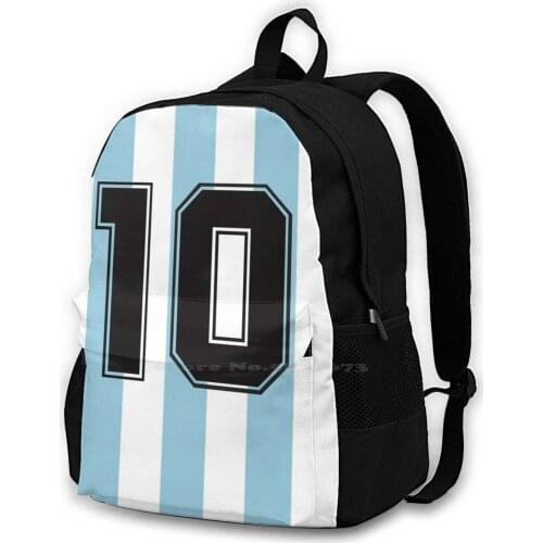 10 Argentina Travel Laptop Bagpack School Bags Maradona Messi Diego Argentina Kit Soccer Football 10 South America America