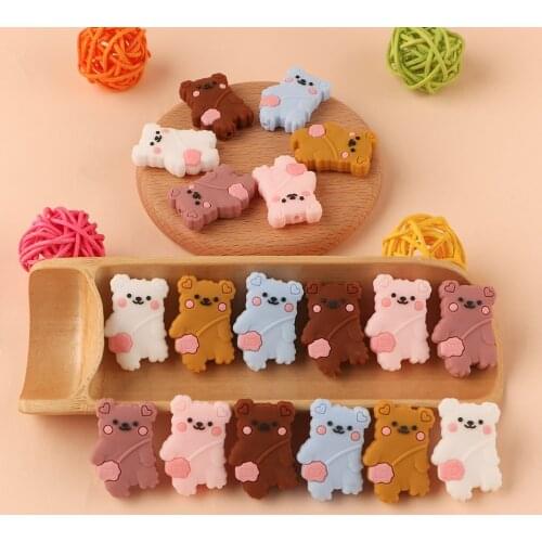 Kovict 10Pcs New Cute Animal Silicone Beads Baby Molar Teether DIY For Pacifier Necklace Accessories Chewable Nursing Toys