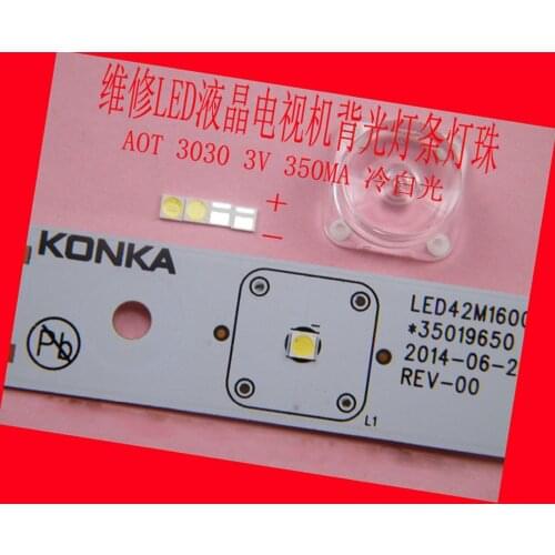 100piece/lot for repair Konka Hisense Changhong LCD TV LED backlight SMD LEDs AOT 3030 3V Cold white light emitting diode