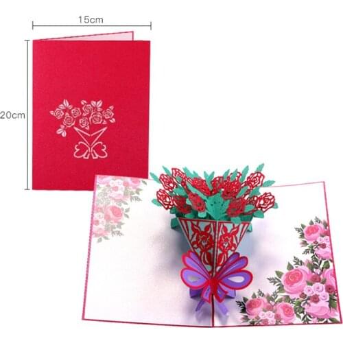 20PCS 3D Pop up Cards Wedding Invitations Party Invitation Flower shape Gifts Wedding Greeting Card Anniversary Gifts Postcard