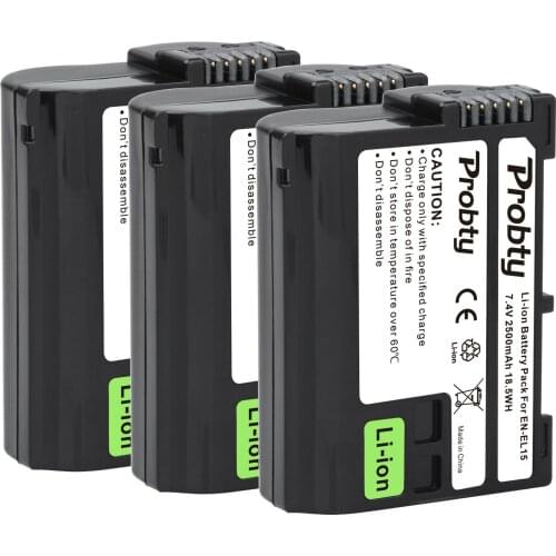 3pcs 2500mAh EN-EL15 EN EL15 ENEL15 digital camera Battery For Nikon D7000 D7100 D800 D800E D600 D610 D810 D500 D7200 V1 Camera