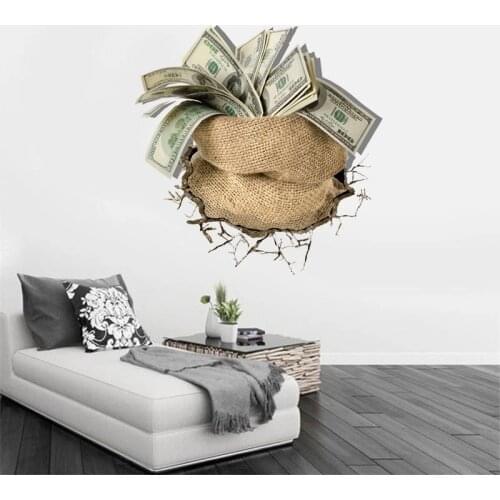 3D Sterling Dollar poster Creative Vinyl wall Stickers Home Decorative Living Room Decals wallpaper bedroom window Decor Art