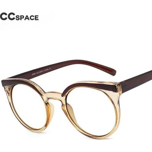 46912 Round Cat Eye Anti Blue Light Eyebrown Glasses Frames Retro Men Women Fashion Computer Eyeglasses