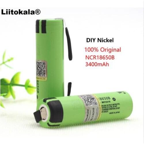 8PCS Liitokala New Original NCR18650B 3400mAh 18650 battery 3.7V Li-ion Rechargeable battery for panasonic+DIY nickel piece