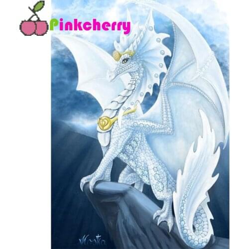 White dragon diy diamond painting Full Square Round drill 5d cartoon animal diamond embroidery 5d cross stitch k1228