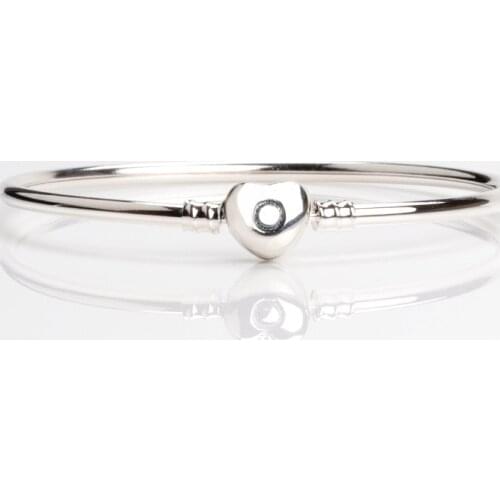 Authentic 925 Sterling Silver Pan Bracelet New Classic Heart Diy Versatile Basic Bracelet Fit Charm Women Jewelry