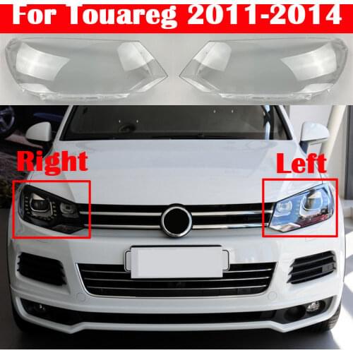 Car Front Headlight Glass Headlamp Transparent Lampshade Lamp Shell Auto Lens Cover For Volkswagen Touareg 2011-2014