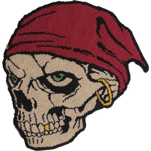 Big Embroidered Skull patches sew on transfers for clothing Punk Style Bikers patch DIY Jeans Accessories Motif Fashion Applique